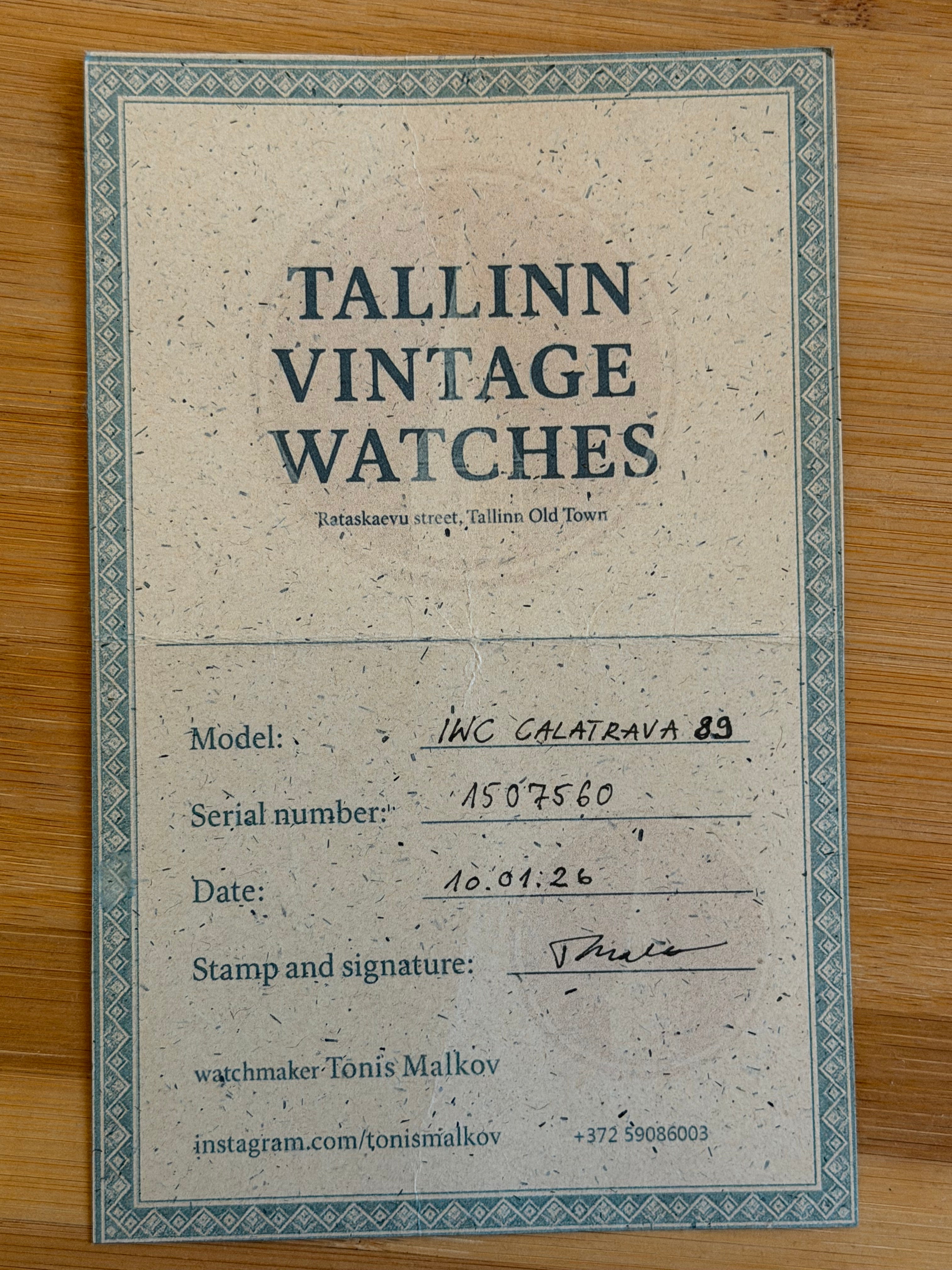 IWC Calatrava Kaliber 89